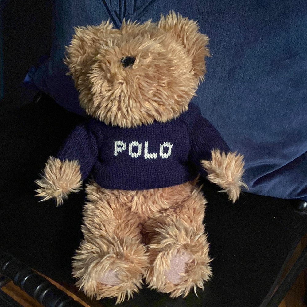 Vintage Ralph Lauren Teddy Bear with Navy Sweater